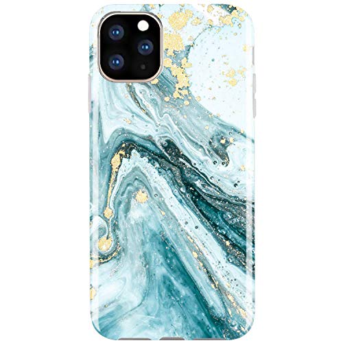 Product Cover JIAXIUFEN iPhone 11 Pro Case Gold Sparkle Glitter Marble Slim Shockproof Flexible Bumper TPU Soft Case Rubber Silicone Cover Phone Case for iPhone 11 Pro 2019 5.8 inch - Blue