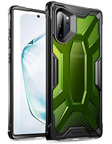 Product Cover Galaxy Note 10 Plus Case, Poetic Premium Hybrid Protective Clear Bumper Cover, Rugged Lightweight, Military Grade Drop Tested, Affinity, for Samsung Galaxy Note 10+ Plus 5G, Citron Green