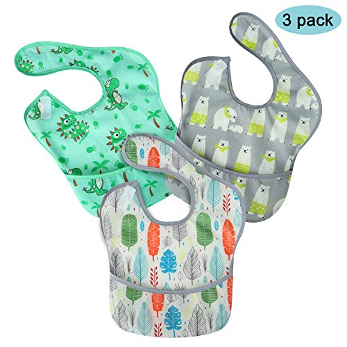Product Cover PandaEar 3 Pack Super Light Weight Baby Bib, Waterproof, Washable, Stain Oil and Odor Resistant 5-36 Months