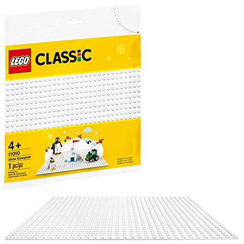 Product Cover LEGO Classic White Baseplate 11010 Creative Toy for Kids, Great Open-Ended Imaginative Play Builders, New 2020 (1 Piece)