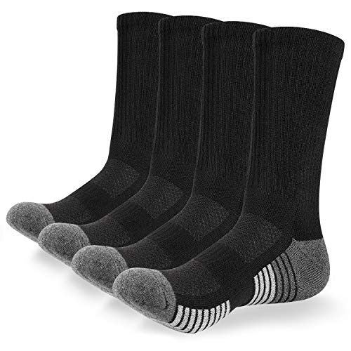 Product Cover Anqier Men's Performance Cushion Crew Socks Cotton Athletic Moisture Wicking Socks Running Hiking Sports Socks