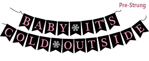 Product Cover Baby It's Cold Outside Banner - Baby Its Cold Outside Baby Shower Decorations Christmas Snowflake Winter Holiday Home Decor Garland Winter Party Decorations First Birthday Party Photo Props