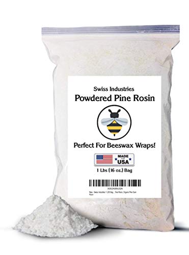 Product Cover Swiss Industries 1 LBS Bag Pine Resin for Beeswax Wraps, Powdered Pine Rosin, Food Grade Tree Resin, Organic Pine Gum Rosin