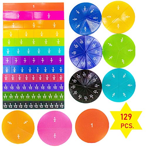 Product Cover Daisy Inc. 129 pcs Magnetic Rainbow Fraction Tiles - Math Toys
