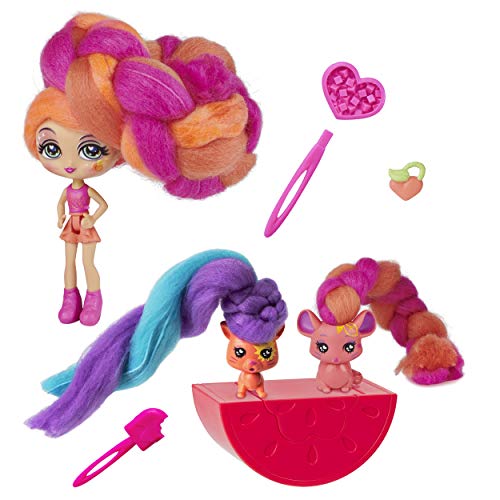 Product Cover Candylocks, 3-Pack, Posie Peach 3-inch Scented Collectible Surprise Doll and 2 Pets with Accessories