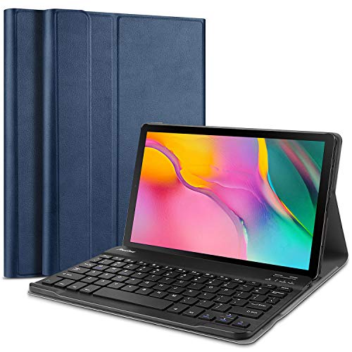 Product Cover ProCase Galaxy Tab A 10.1 2019 Keyboard Case T510 T515 T517, Slim Shell Lightweight Cover with Magnetically Detachable Wireless Keyboard for Galaxy Tab A 10.1 Inch SM-T510 SM-T515 SM-T517 2019 -Navy