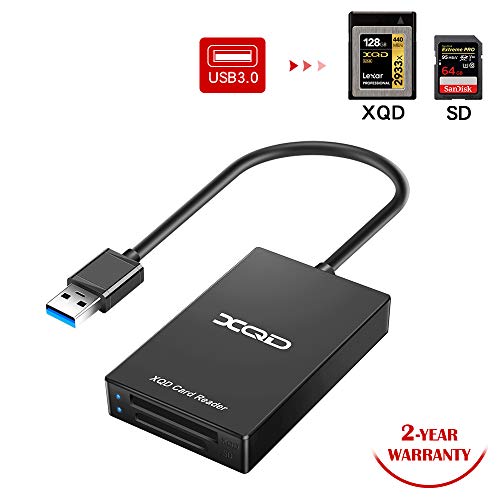 Product Cover 【Upgraded Version】 XQD/SD Card Reader Adapter, Rocketek USB 3.0 XQD Reader Compatible with Sony G/M Series USB Mark XQD Card, Lexar 2933x/1400x USB Mark XQD Card,SD/SDHC Card for Windows/Mac OS.