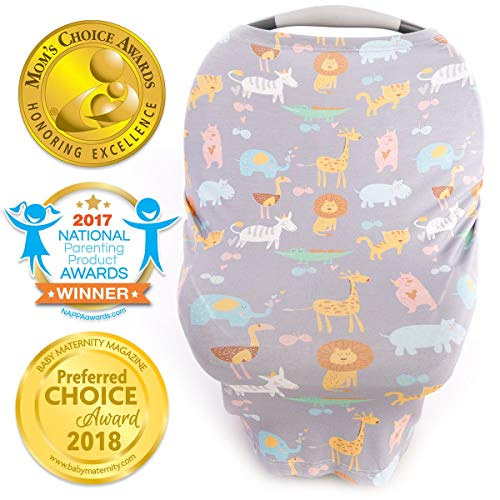 Product Cover Stretchy Car Seat Covers for Babies, Nursing Cover for Breastfeeding, Nursing Scarf Carseat Canopy Breastfeeding Cover - Breast Feeding Cover ups for Boys or Girls During Summer or Winter - Jungle