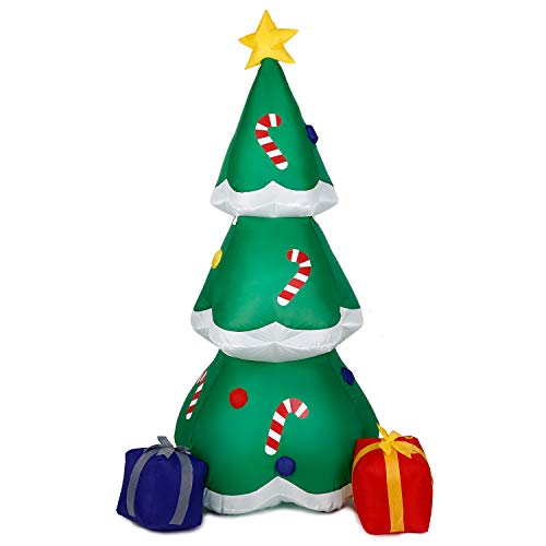 Product Cover Albrillo Christmas Inflatable Tree with LED Lights Indoor Outdoor Yard Lawn Decoration - Cute Fun Xmas Holiday Blow Up Party Display, 6 Foot Tall