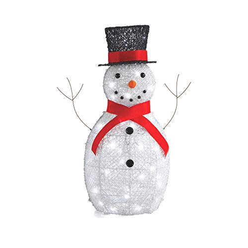 Product Cover NOMA 3 Ft. Pre-Lit LED Light Up Snowman with Top Hat | Outdoor Christmas Lawn Decoration | 3 Feet