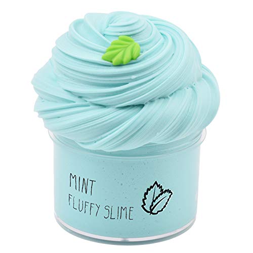 Product Cover Sunool Fluffy Slime Mint Green Leaf,Butter Slime Putty Stress Relief and Scented Sludge Toy 7oz