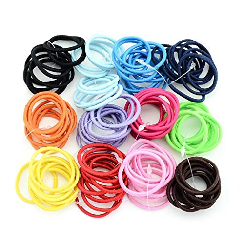 Product Cover 100 Pcs Kids Cute Headwear Rope Elastic Hair Ring, 12 Color Mixed