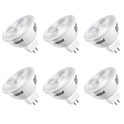 Product Cover Linkind GU5.3 MR16 Dimmable LED Bulb, UL Listed, Energy Star, 640lm 70W Halogen Equivalent, 3000K Soft White Spot Lights, 40° Beam Angle Track Lights, AC/DC 12V, Pack of 6