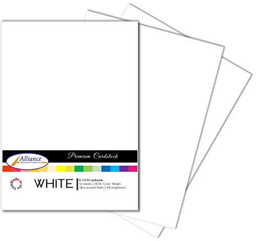 Product Cover White Thick Paper Cardstock - for Brochure, Invitations, Stationary Printing | 80 lb Card Stock | 8.5 x 11 inch | Heavy Weight Cover Stock (216 GSM) 100 Brightness | 8 1/2 x 11 | 50 Sheets Per Pack