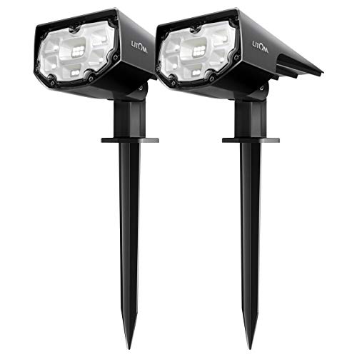 Product Cover Adjustable Solar Landscape Spotlights IP67 Waterproof Solar Wall Lights with 2 Lighting Modes for Garden Yard Garage Driveway Porch Pool Patio 2 Pack