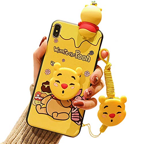 Product Cover Cute Cartoon iPhone XR Winnie Pooh Case for Kids Girls Women, Fun 3D Kawaii Animal Character Cover Case for Apple iPhone XR 6.1