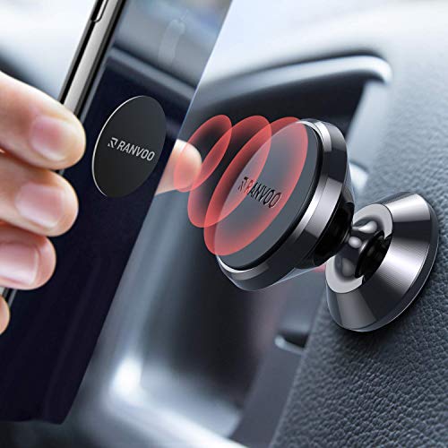 Product Cover Magnetic Phone Car Mount, Ranvoo Universal Magnet Dashboard Adhesive Car Mount for iPhone 11 Pro iPhone 11 iPhone Xs iPhone XR iPhone 7/8 Plus Note 10 S10 LG GPS (Black)