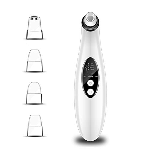 Product Cover Gackoko Blackhead Remover Rechargeable Vacuum - LED Screen Pore Cleaner 4 Removable Probe - 3 Adjustable Suction Modes Each Mode - 3 adjustable Suction Force for All Skin. (WHITE)