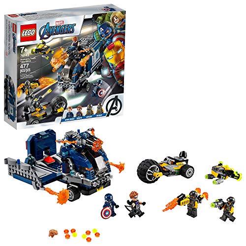 Product Cover LEGO Marvel Avengers Truck Take-Down 76143 Captain America and Hawkeye Superhero Action, Cool Minifigures and Vehicles, New 2020 (477 Pieces)