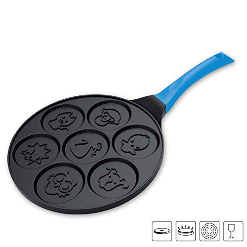 Product Cover TAOKEY pancake pan nonstick，pancake griddle，pancake mold， 10 Inch Mini Grill Pan with 7 Flapjack Faces Waffle Maker Non-stick Breakfast Pan for Pancake (blue)