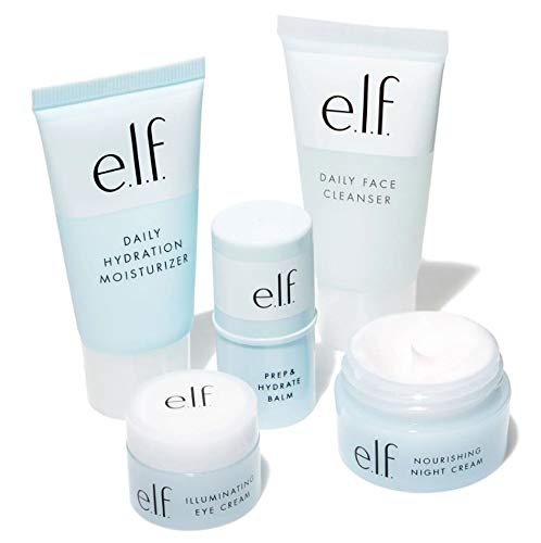 Product Cover Elf Jet Set Hydration Kit! Included: Face Cleanser, Balm, Moisturizer, Night Cream And Eye Cream! Travel Sized Hydrating Skincare Kit! Vegan And Cruelty Free!