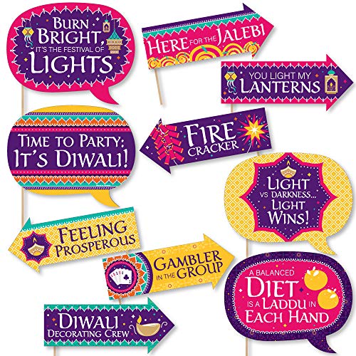 Product Cover Big Dot of Happiness Funny Happy Diwali - Festival of Lights Party Photo Booth Props Kit - 10 Piece