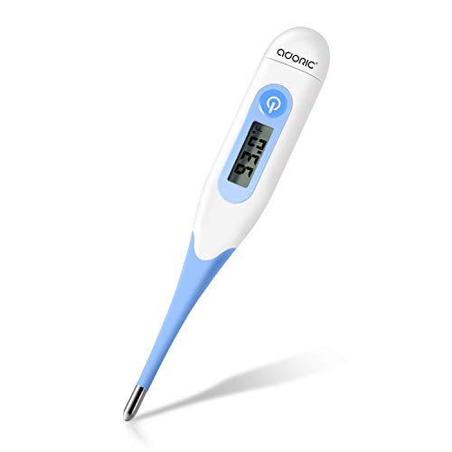 Product Cover Digital Medical Thermometer, Adoric Rectal and Oral Thermometer for Adults and Babies, Thermometer for Fever - Accurate and Fast Readings with Fever Indicator