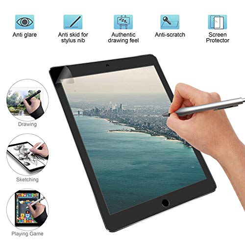 Product Cover E EGOWAY Paper Like Screen Protector Drawing Texture Paper Matte PET Film for iPad Mini 7.9, 9.7, 10.2, Air 10.5, Pro 11 and 12.9 inch, Compatible with Pencil and Face ID (12.9 inch 2015-2017)