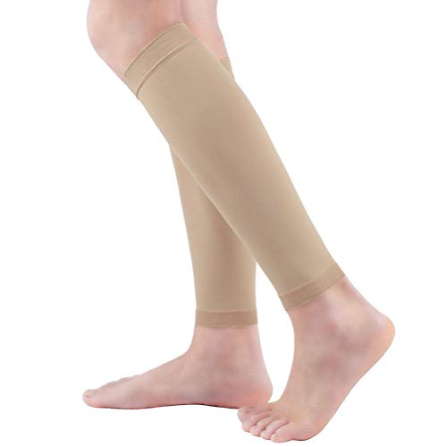 Product Cover Premium Footless Compression Socks Women Men 2 Pairs (20-30mmHg) Calf Support & Pain Relief, Calf Compression Sleeve for Varicose Veins, Shin Splint, Swelling, Edema, Baseball, Nurses, Maternity