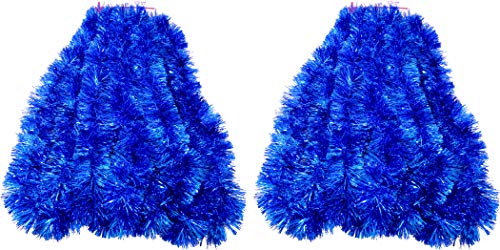 Product Cover 2 Packs Blue Super Thick Tinsel Garland 50 Ft Total (Two Strands Each 25 ft Long) (Blue, 50 Ft. (Two 25 ft Tinsels))