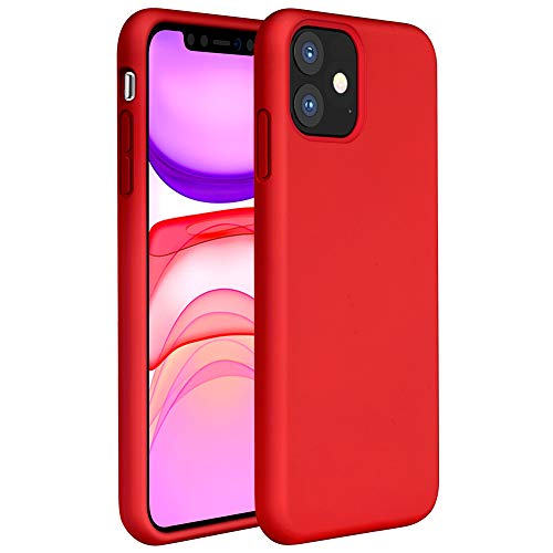 Product Cover Miracase Liquid Silicone Case Compatible with iPhone 11 6.1 inch(2019), Gel Rubber Full Body Protection Shockproof Cover Case Drop Protection Case（Red）