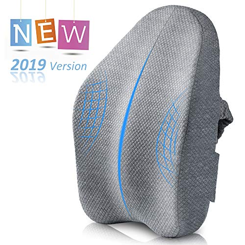 Product Cover Villsure Lumbar Support Pillow, Bamboo Charcoal Fiber Ergonomic Design Back Cushion for Low Back Pain Relief with Adjustable Elastic Straps, Orthopedic Backrest for Office Chair, Car Seat, Wheelchair