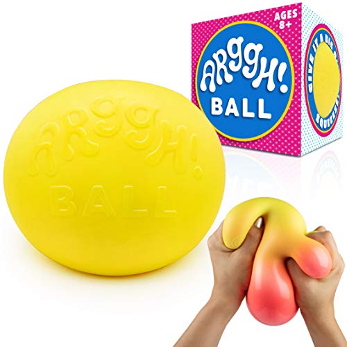 Product Cover Power Your Fun Arggh Giant Stress Ball - Fidget Toys for Adults, Sensory Toys, Squishy Stress Relief Toys for Kids (Yellow/Orange)