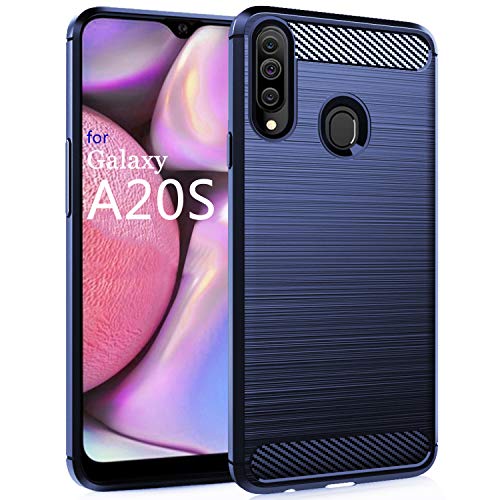 Product Cover Dzxouui for Galaxy A20S Case,Samsung A20S Case,Protective Phone Cover Shockproof Soft TPU Cases for Samsung Galaxy A20S(DL-Drak Blue)