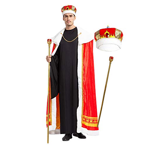 Product Cover Spooktacular Creations Regal King Royal Robe Halloween Costume Set with King Crown and Scepter (Standard) Red