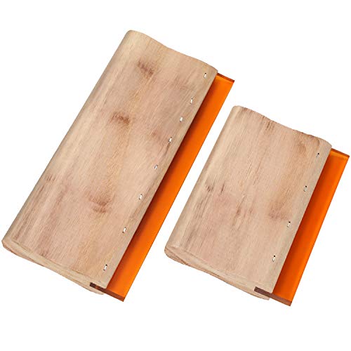 Product Cover 2 Pieces Screen Printing Squeegee Wood Screen Ink Scraper for Screen Printing