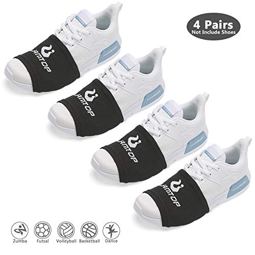 Product Cover LAMANTOP Socks for Dancing on Smooth Floors-Over Shoe Sneakers Socks Sliders-Pivots & Turns to Dance with Style on Wood Floors-Zumba Accessories for Women Men-One Size Fits All(4 Pairs（Black）)