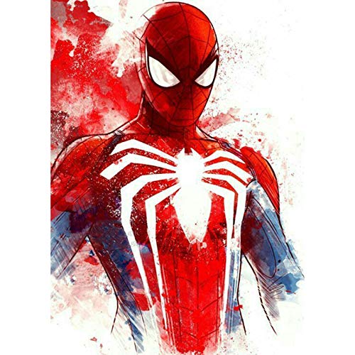 Product Cover DIY 5D Spiderman Diamond Painting by Number Kits,Crystal Rhinestone Diamond Embroidery Paintings Pictures Arts Craft for Home Wall Decor (Spiderman 12 X 16 Inch)