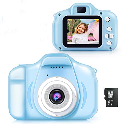 Product Cover Digital Camera for Kids, Digital Video Camera Rechargeable Shockproof Kids Camera with 2 Inch IPS Screen Toddler Cameras Great Gifts for Kids for 3-10 Year Old Boys Girls (16GB Memory Card Included)
