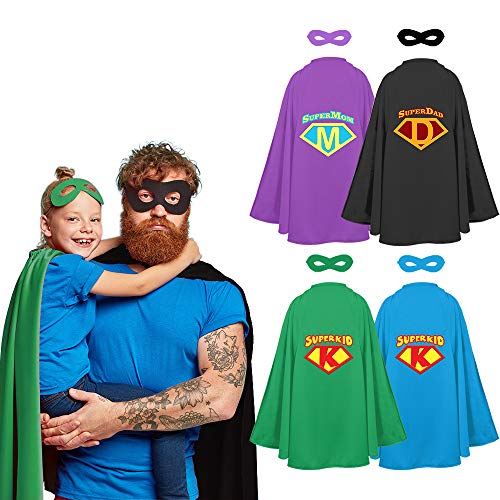 Product Cover STOIE'S Family Superhero Capes and Masks, 8-Piece Set - Dress-Up Group Costume Kit for Parents and Kids - Party Supplies - Durable, Materials