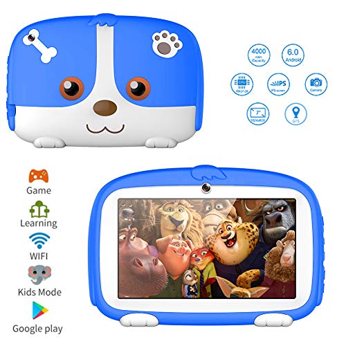 Product Cover Kids Tablets,7inch HD Touch Screen Kids Tablet for Kids 1G+8G Android Tablet Quad Core Kids Tablets with WiFi, Parental Control， 40+ Learning,Training Games APPs, Protect Kids Eyes