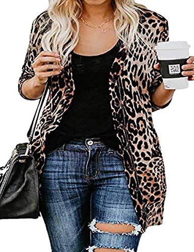 Product Cover DREAMVAN Women Fashion Leopard Printed Button Down Cardigans Coat with Pockets Wool & Pea Coats