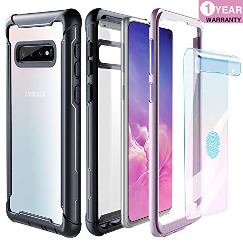Product Cover FITFORT Samsung Galaxy S10 Case Full Body Rugged Heavy Duty Clear Bumper Case with Free Screen Protector, Shock Drop Proof Impact Resist Extreme Durable Protective Cover for Galaxy S10 (Pink)