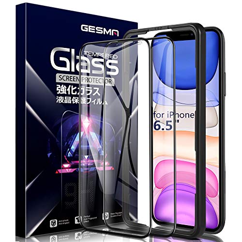 Product Cover Gesma Screen Protector for iPhone 11 Pro Max 6.5 inch/iPhone Xs MAX 2018, Full Coverage Bubble Free Scratchproof 9H Tempered Glass for iPhone 11 Pro Max 6.5 inch 2019 [with Alignment Frame] (Black)
