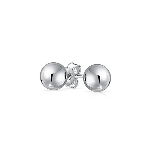 Product Cover Minimalist Plain Simple Round Bead Ball Stud Earrings For Women For Teen Shiny Polish .925 Sterling Silver More MM Sizes