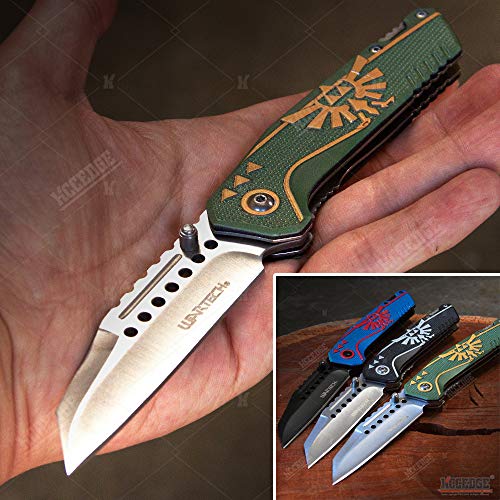 Product Cover KCCEDGE BEST CUTLERY SOURCE EDC Pocket Knife Camping Accessories Hunting Knife Razor Sharp Edge Folding Knife for Camping Gear Survival Kit Tactical Knife 56003 (Green)