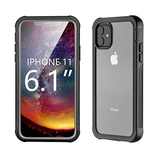 Product Cover TOYSEA iPhone 11 Case, Built-in Screen Protector, Clear Full Body Rugged Clear Bumper Case Heavy Duty Protection, Shockproof Anti-Scratched Rugged Cover Case Protection 2019 (iPhone 11 XI (6.1 inch))
