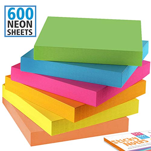 Product Cover Homolley Small Sticky Notes - 3 X 3 Sticky Notes for All - 6 Color Sticky Pads - Blue, Pink, Yellow, Orange, Rose, Green Sticky Notes