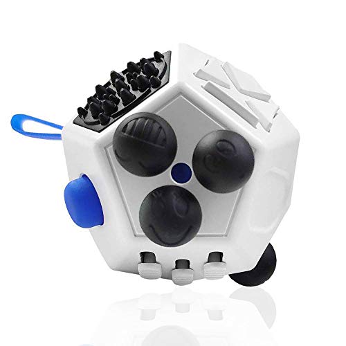 Product Cover UOOE Fidget Cube Kids,12 Side Fidget Cube,Fidget Toy Cube,Relieves Stress and Anxiety,Relax for Children and Adults with ADHD ADD OCD Autism (White A2)