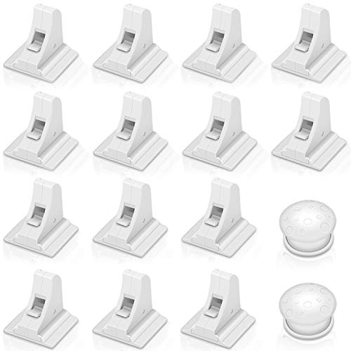 Product Cover Cabinet Locks Child Safety Latches, OUSI 14+2+2 PACK Baby Proofing Cabinet Locks, Magnetic Cabinet Locks for Drawers and Cabinets - Adhesive Locks, No Tool or Drill